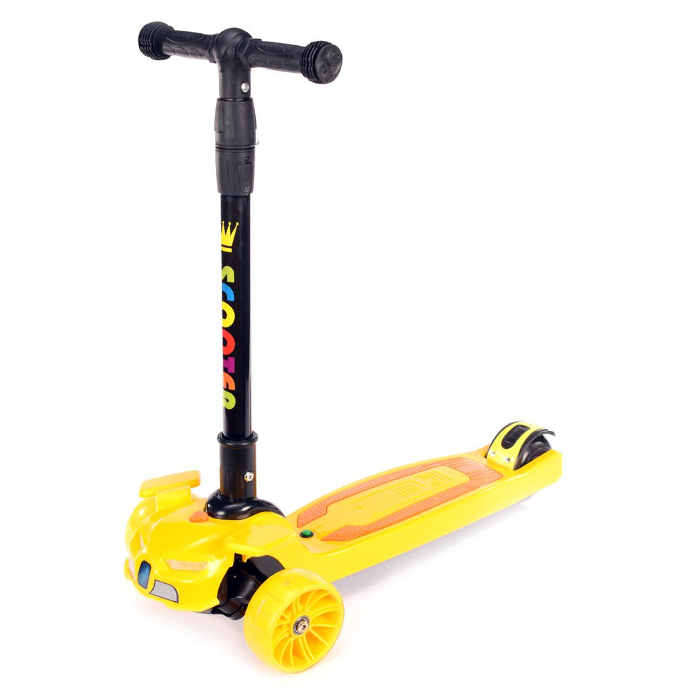 Самокат 3-х колесный, свет, звук, 03Д (желтый)