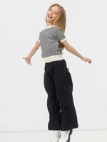 Джемпер для девочки с коротким рукавом AT996 молочный-черный