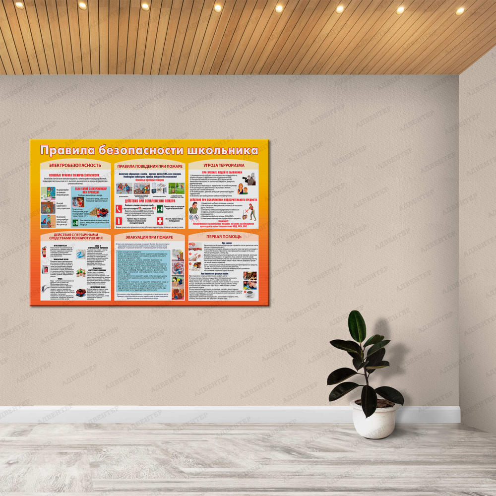 Стенд Правила безопасности школьника 1034