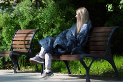 Дорожный плед пуховый 140х200 German Grass Travel Plaid Grass Ink темно-синий