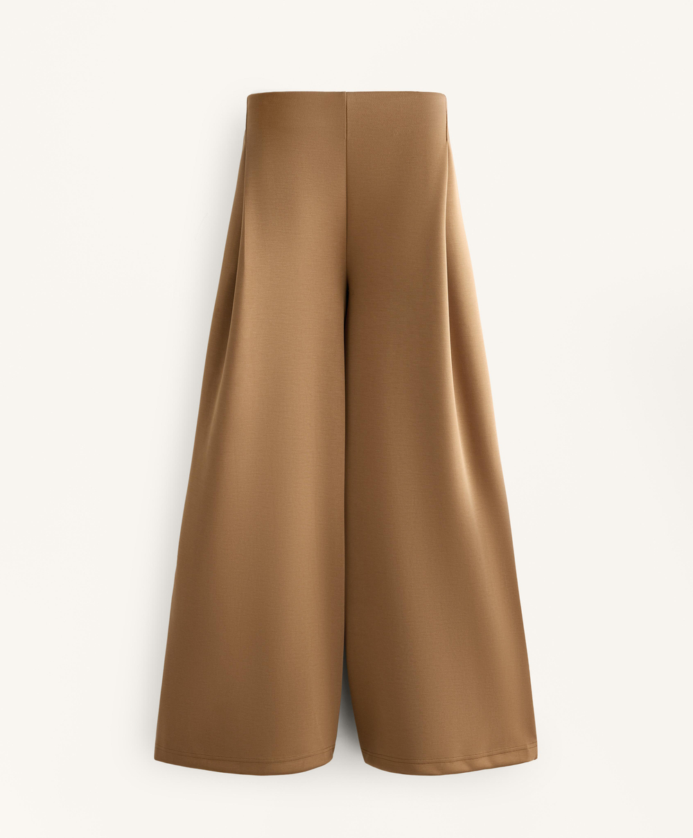 OYSHO Брюки из саржевой ткани с высокой посадкой и складками, медный