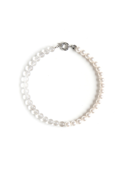 Чокер "Bubble" с горным хрусталем и перламутром Silver