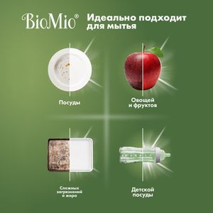 BIO-CARE Экологичное средство для мытья посуды, овощей и фруктов с эф.маслом МАНДАРИНА, экстр. ХЛОПКА и ионами СЕРЕБРА. Концентрат, 750 мл