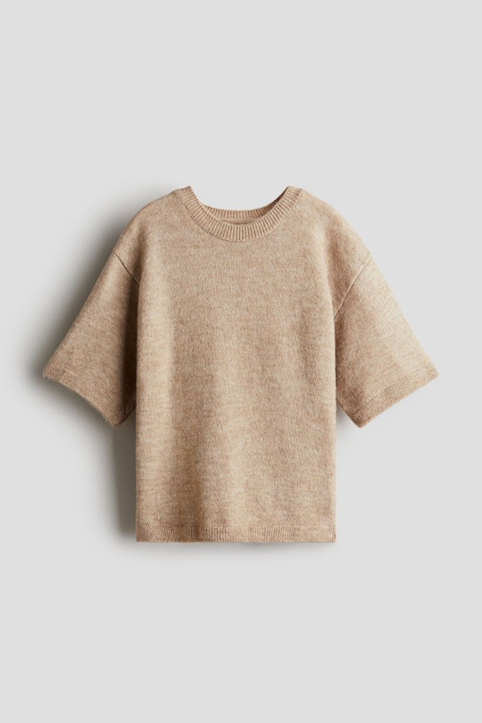 H&M Трикотажная футболка, бежевый