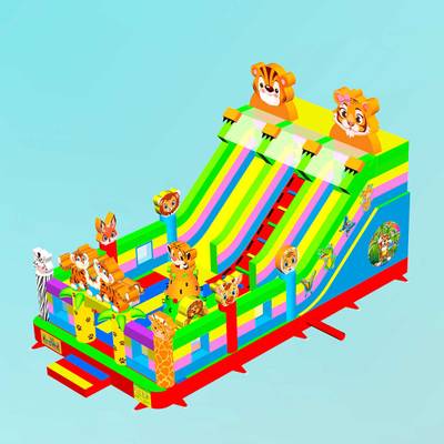 Коммерческий надувной батут «Тигриная страна 3», 9*5*5 м.