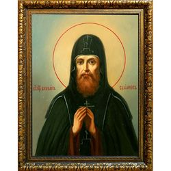 Силуан Печерский преподобный. Икона на холсте.