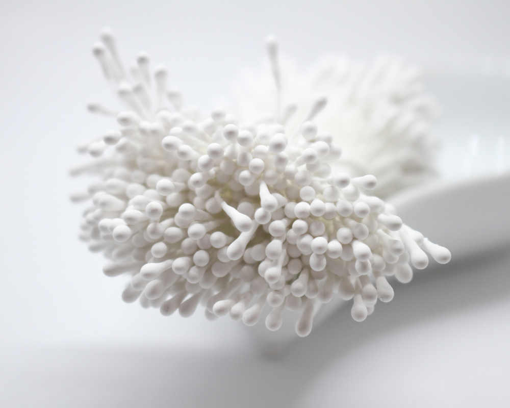 Тычинки двусторонние белые 50 шт.