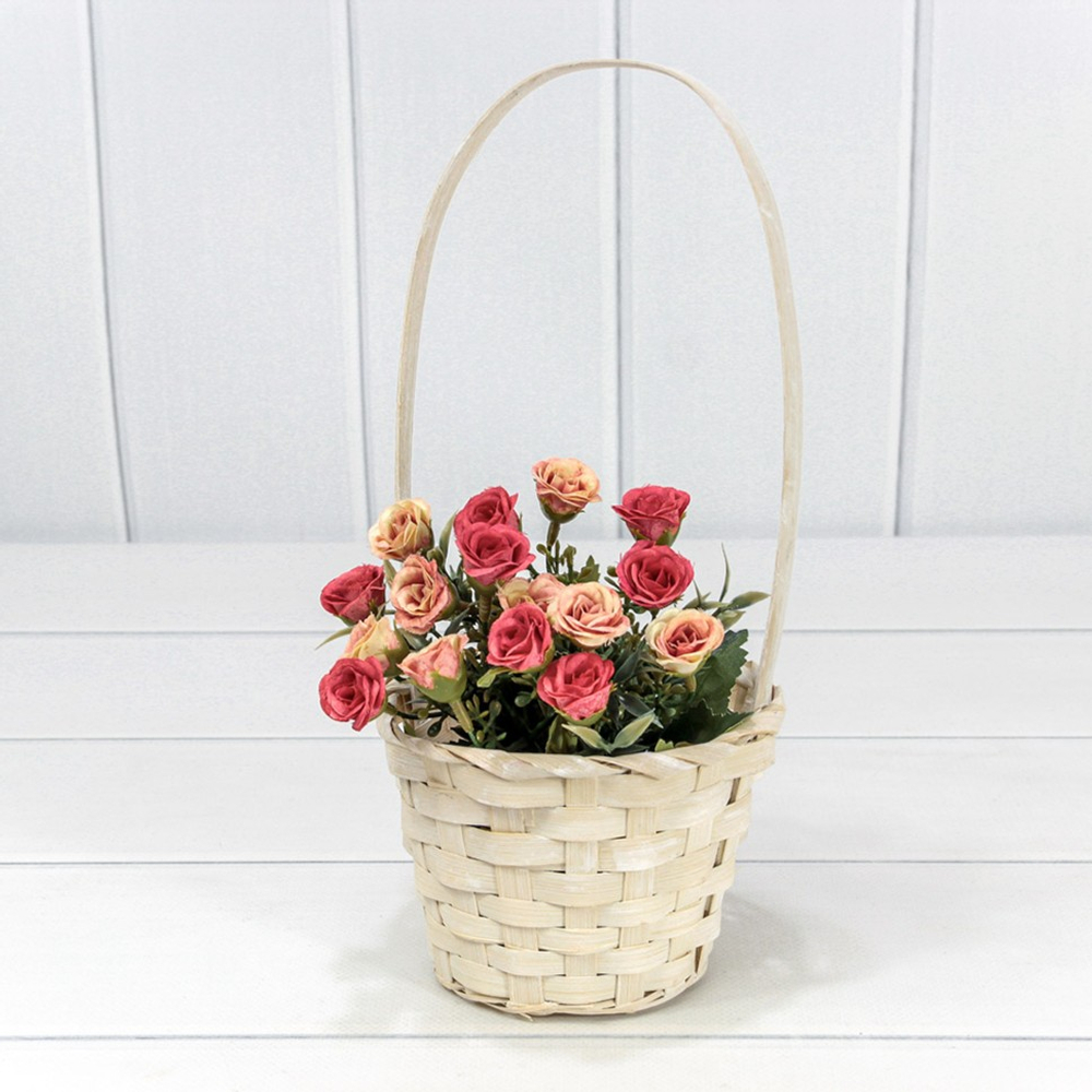 Корзина 13х9,5/28 см "Береста" с ручкой (Белый)