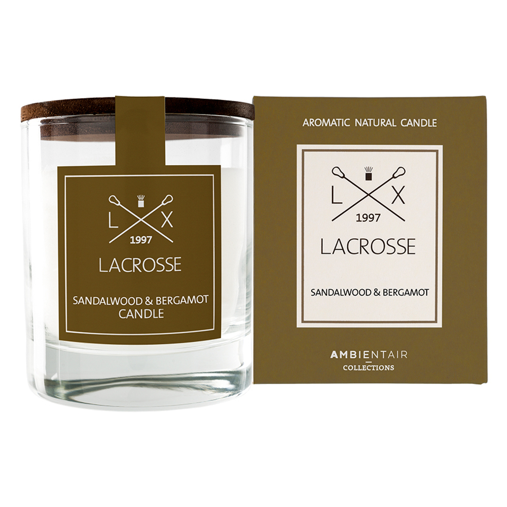 Свеча ароматическая lacrosse, sandalwood&bergamot, 40 ч