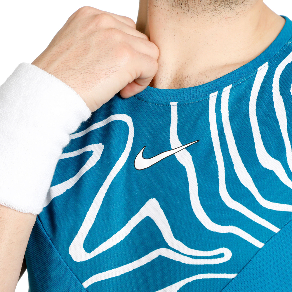 Мужское теннисное поло Nike Dri-Fit Court Slam MB T-Shirt Men - Petrol, White