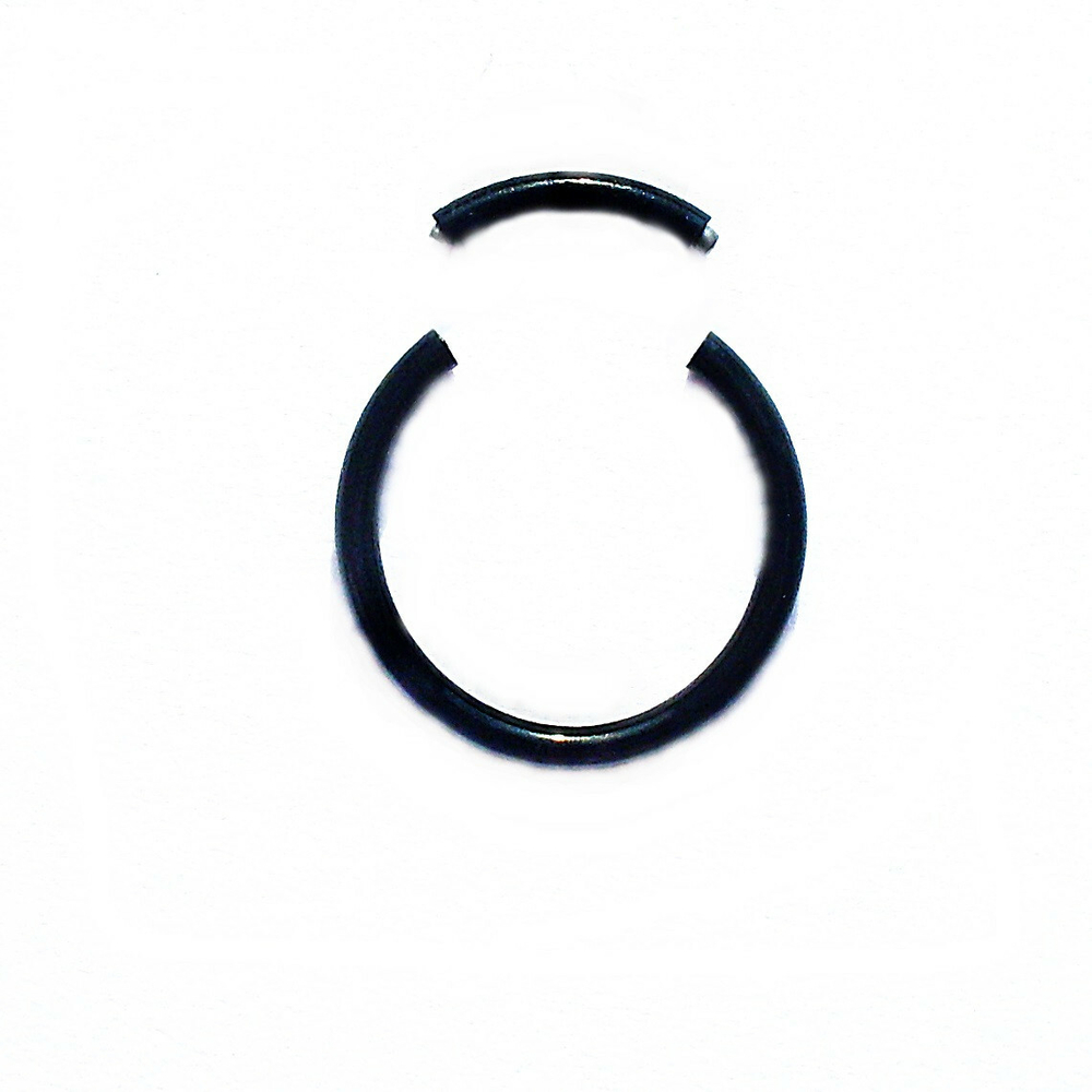 Сегментное кольцо 10 мм со съемным сегментом для пирсинга. Черное, Медицинская сталь