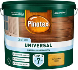 Пропитка защитная для дерева Pinotex Universal 2 в 1 карельская сосна 2,5 л