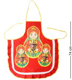 ТК-221 Фартук «Матрешки» для взрослых (красный)