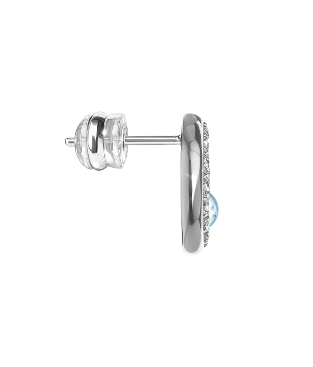 Серьги-пусеты из серебра со вставками из топаза и бесцветных фианитов