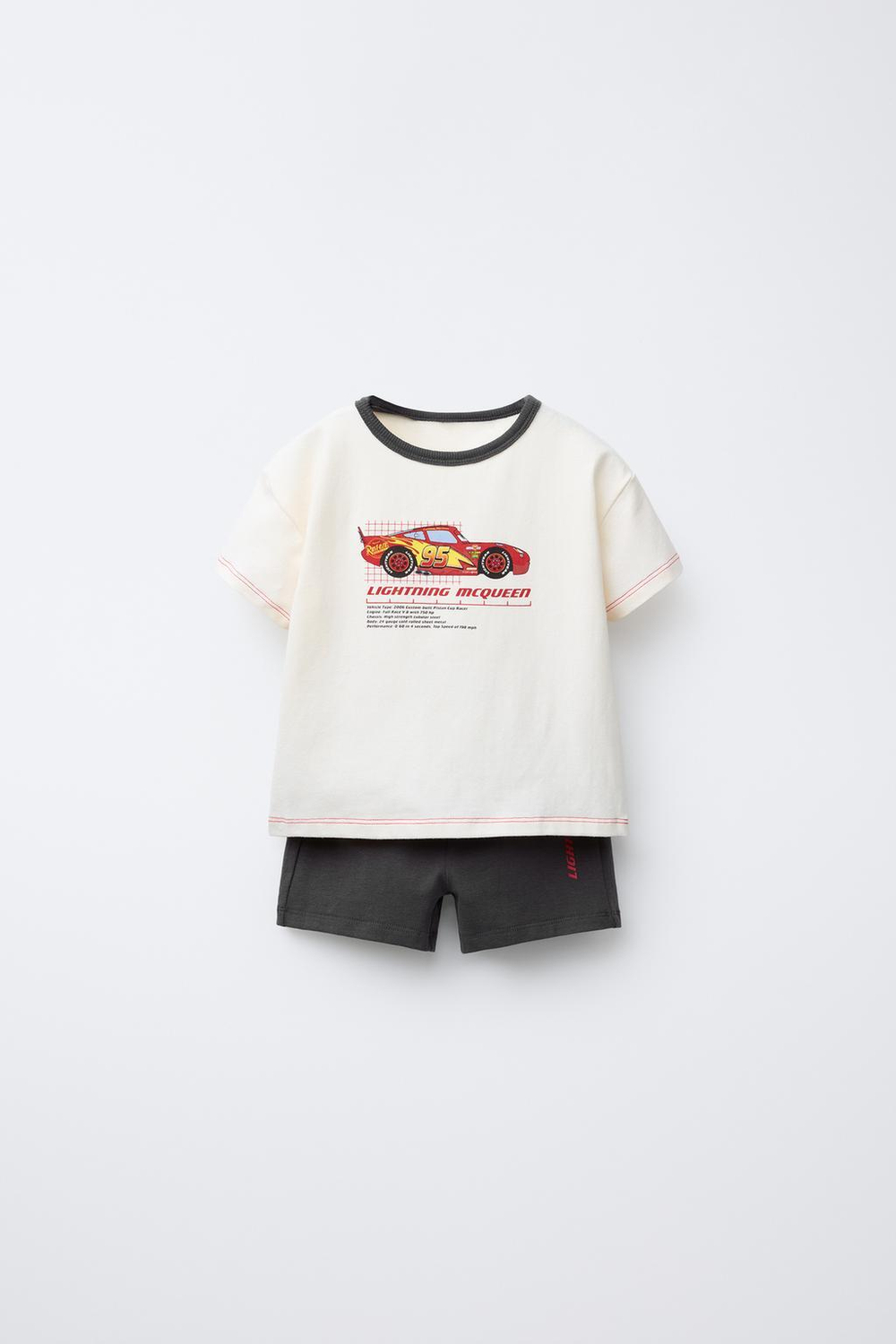 ZARA ПИЖАМА С ПРИНТОМ CARS LIGHTNING MCQUEEN © DISNEY, ЭКРЮ