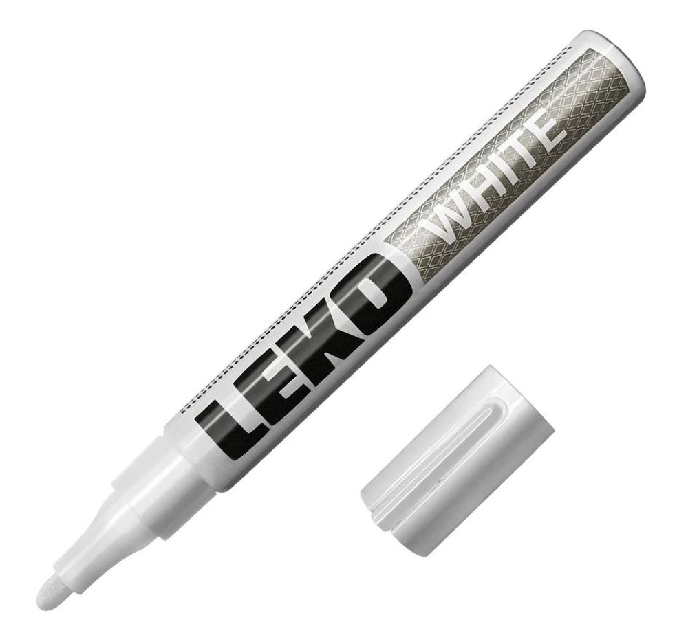 Маркер LEKON Standart с нитроэмалью, 4мм, белый, 011904