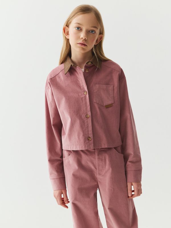 Рубашка вельветовая укороченная 