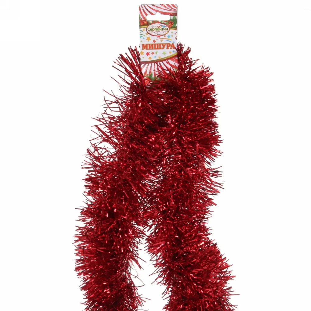 Мишура 2 м 9 см «Сияние», Красный