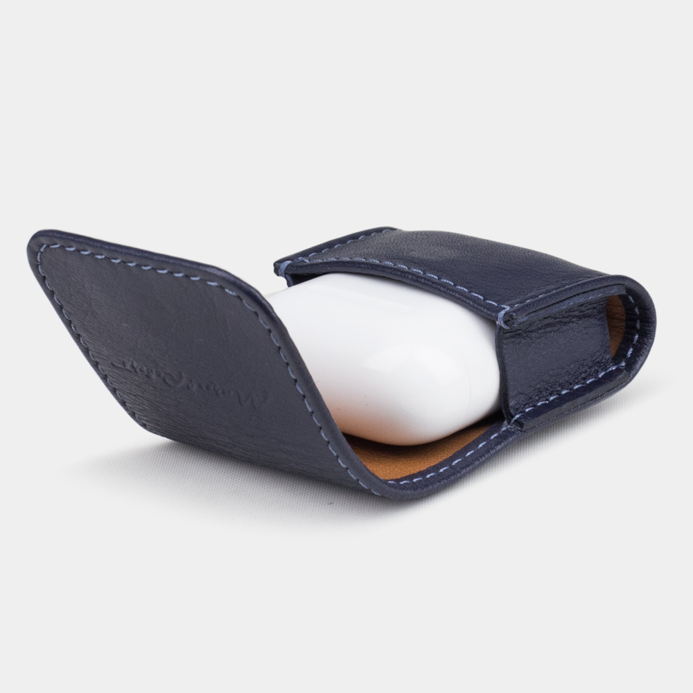 Чехол для наушников Petit из кожи теленка, цвета индиго