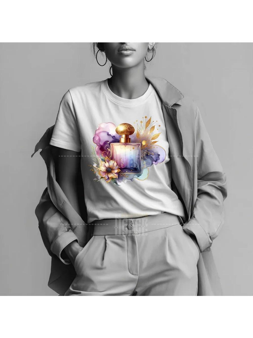 Термонаклейка на одежду, термопринт Духи