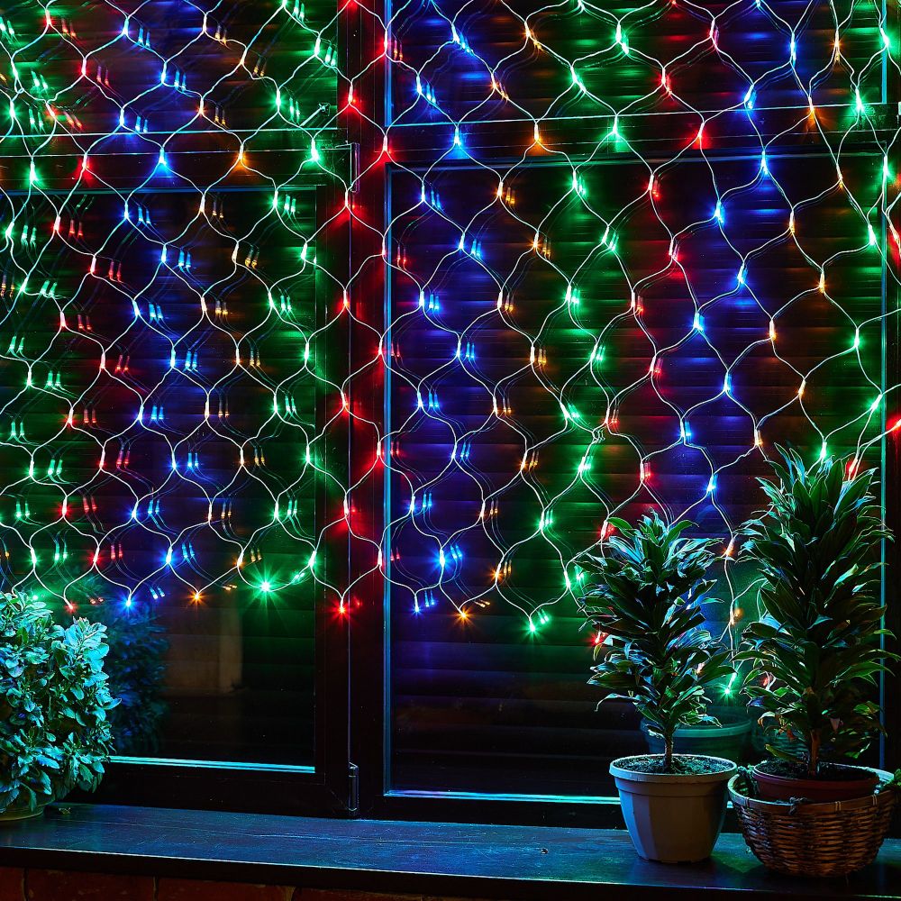 ULD-N2520-240-DTA MULTI IP20 Сетка светодиодная с контроллером. 240 светодиодов. 2.5х2 м. разноцветная. IP20. провод прозрачный