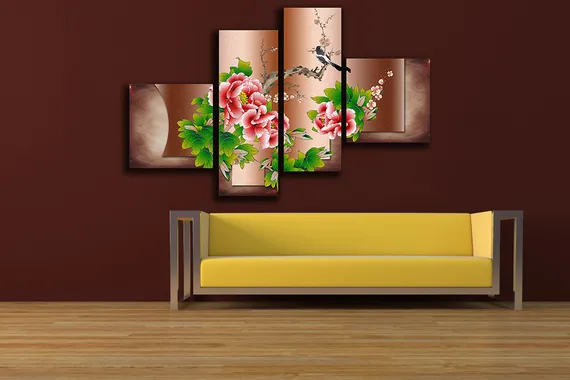 Модульная картина "Птица на ветке"