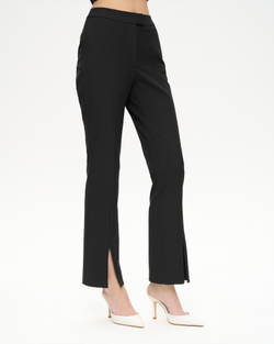 Брюки зауженные из костюмной ткани с разрезами на молнии