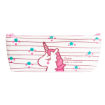 Пенал - косметичка Alingar, ткань, молния, 90 х 200 мм, "Единорог на полосках", кремовый (единорожка со звездочками)