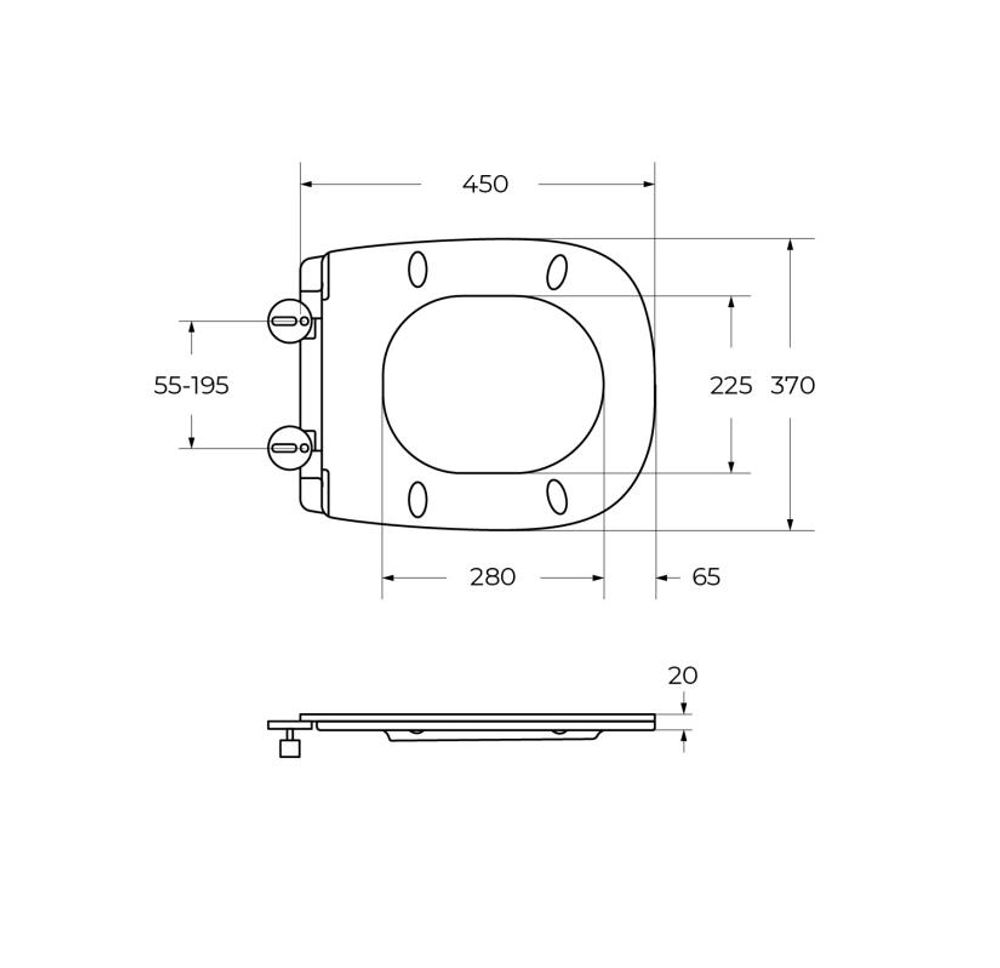 Унитаз подвесной безободковый с сиденьем и смывом TORNADO Cezares COMFORT CZR-380-TH-TOR/SC