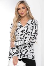 Блуза "Тайное чувство" (белая/надписи) Б8442 LT Collection