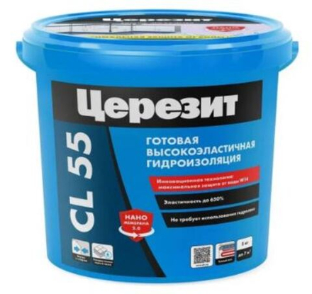 Гидроизоляция высокоэластичная Церезит (Ceresit) CL 55, 5 кг