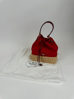 Сумка Prada Bucket Bag in Wicker and Canvas