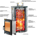 Печь для бани Эверест "Steam Master 30 INOX" Ламель Рваный камень, S-20