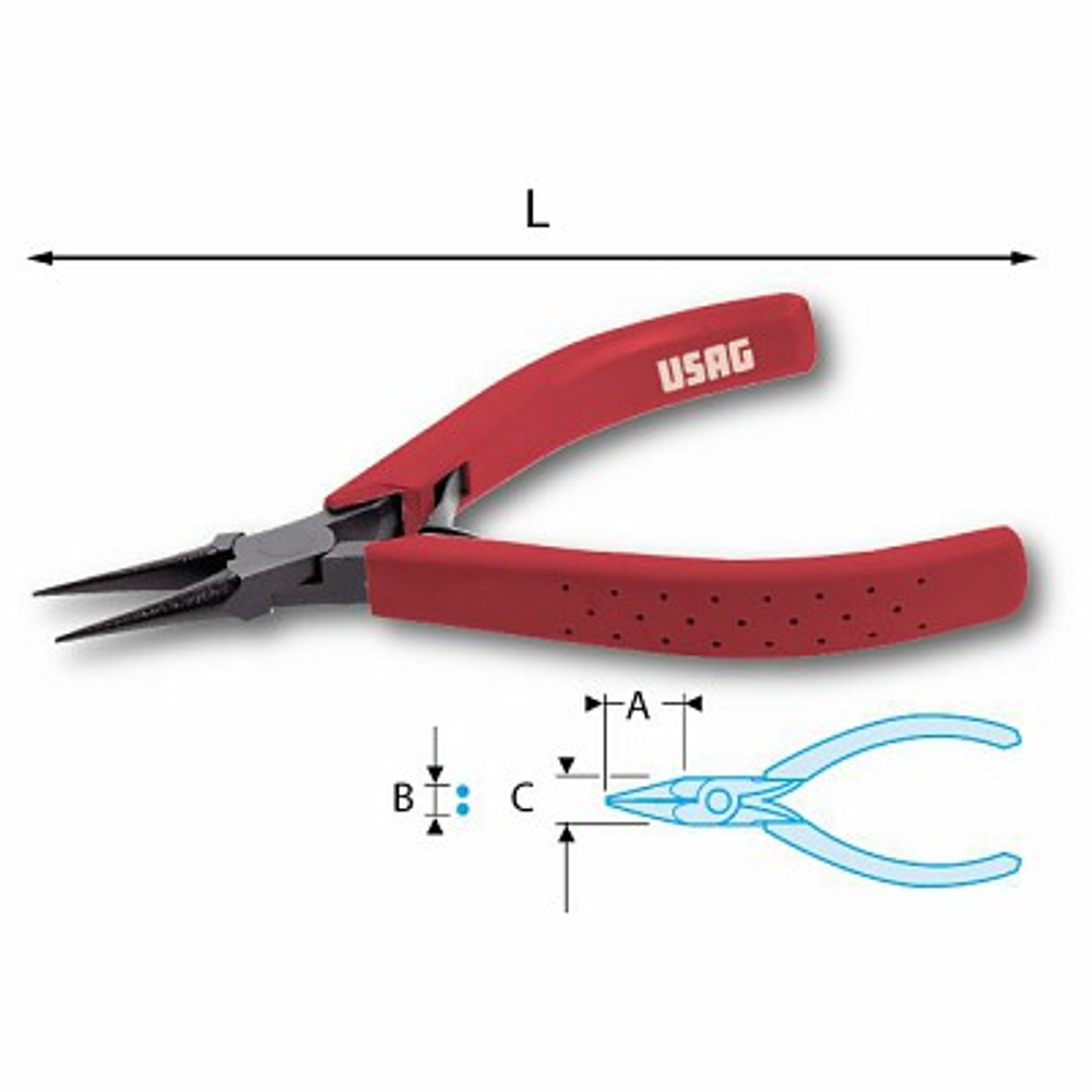 016/1 Круглогубцы с короткими, прямыми губками, 120 мм, USAG (Италия)