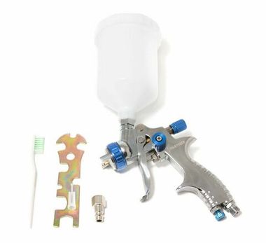 Краскораспылитель с верхним пластиковым бачком (600мл, 1.7мм, 1.5bar, 128-170 л/мин, присоед. резьба 1/4''+штуцер) Partner TE-2010-17V