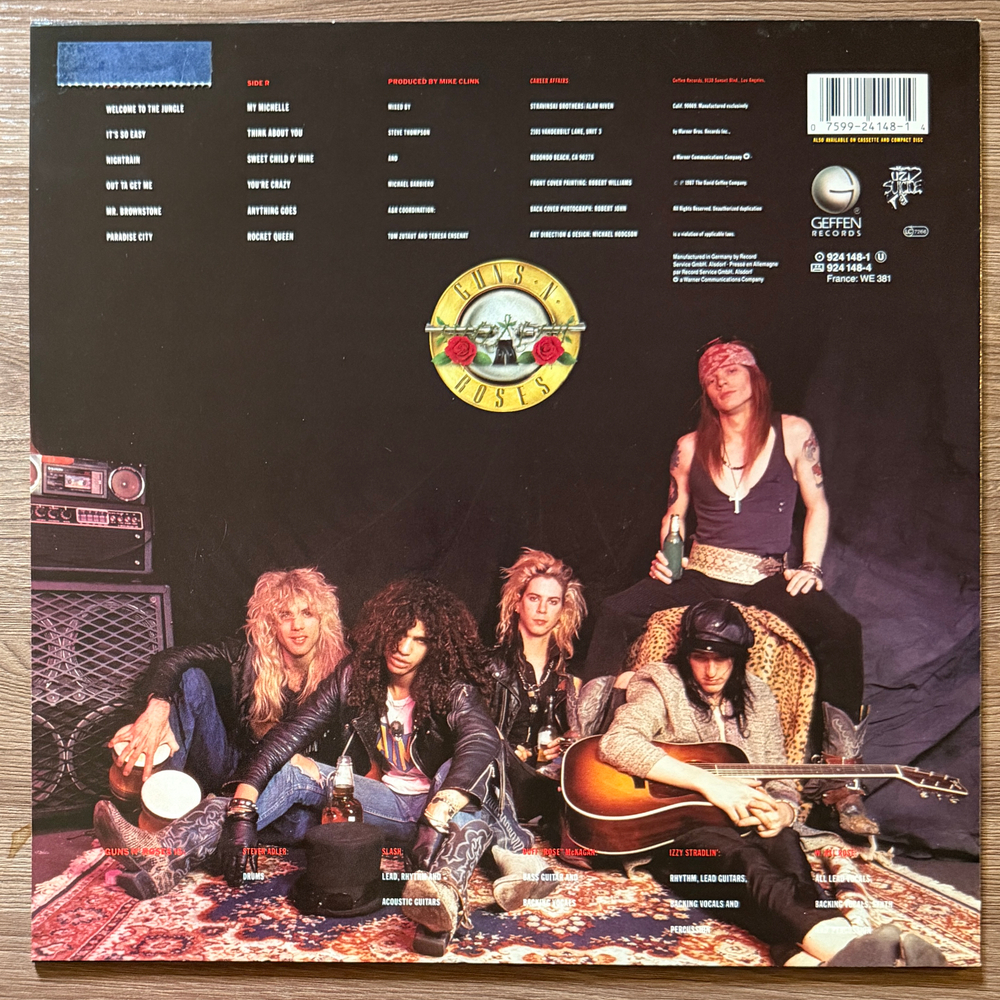 Guns N' Roses ‎– Appetite For Destruction (Европа 1990г.)