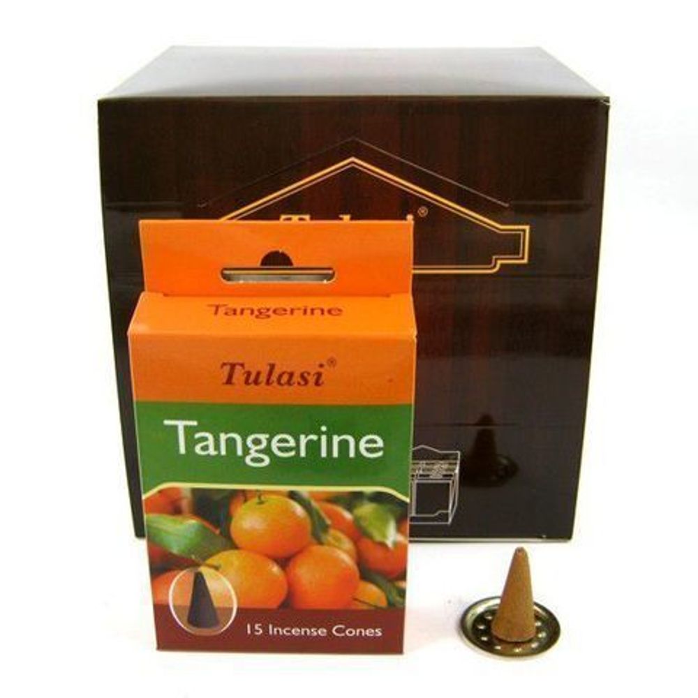 Tulasi Tangerine Благовоние-конус Мандарин 15 шт