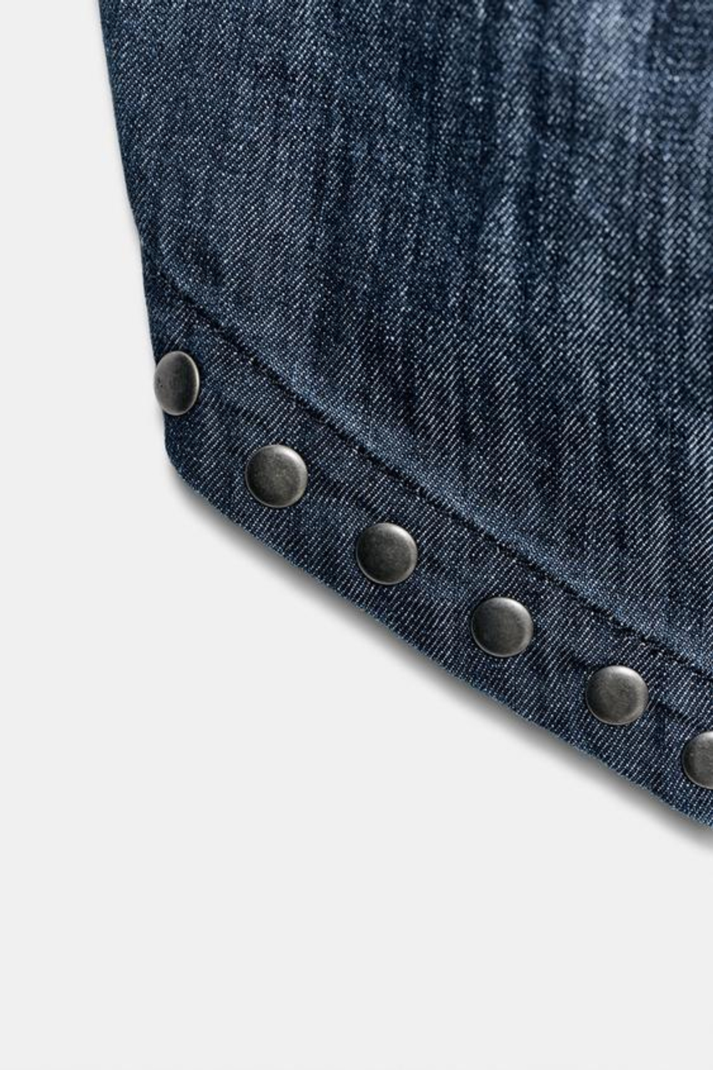 ZARA ТОП С ЗАКЛЕПКАМИ И ОТКРЫТОЙ СПИНОЙ, СИНИЙ