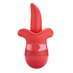 Красный мини-вибратор 13,8см с подвижным язычком Pretty Love Obelia BI-300138