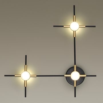 Настенный светодиодный светильник 3906/9WL черный/золото Costella Odeon Light