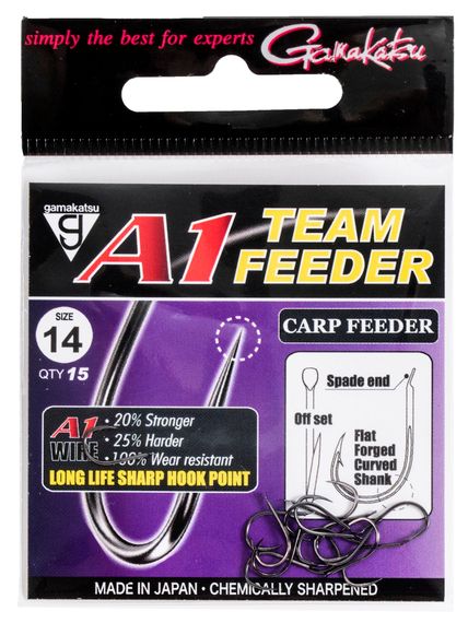 Крючки Gamakatsu A1 TEAM FEEDER HOOKS CARP FEEDER разм. 14 15шт.