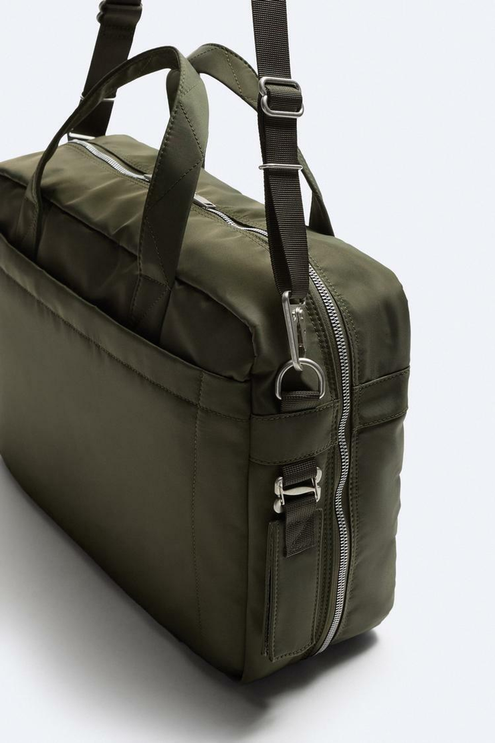 ZARA НЕЙЛОНОВЫЙ ПОРТФЕЛЬ, ЗЕЛЕНЫЙ ХАКИ