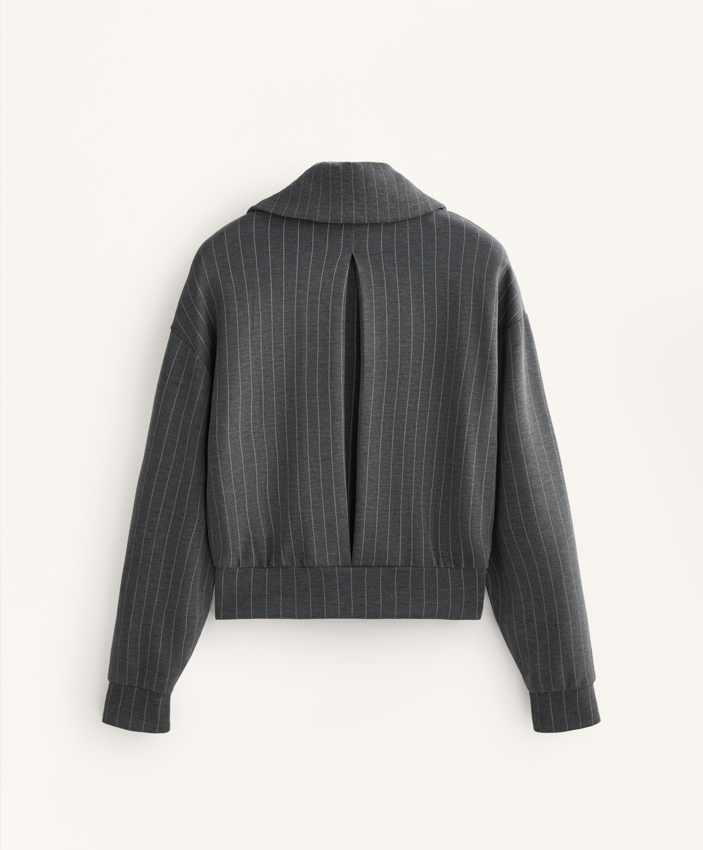 Oysho Куртка boxy в полоску со складкой на спине из мягкой ткани с модалом, маренго