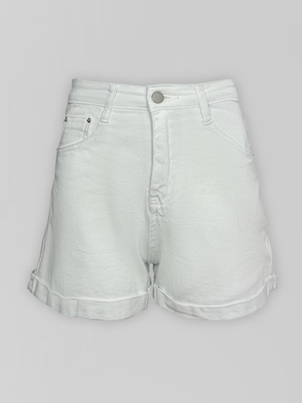 Джинсовые шорты Denim 7035 однотонные с подворотами