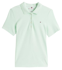 Женское поло Tommy Hilfiger 1985 Slim Pique Short Sleeves - зеленый