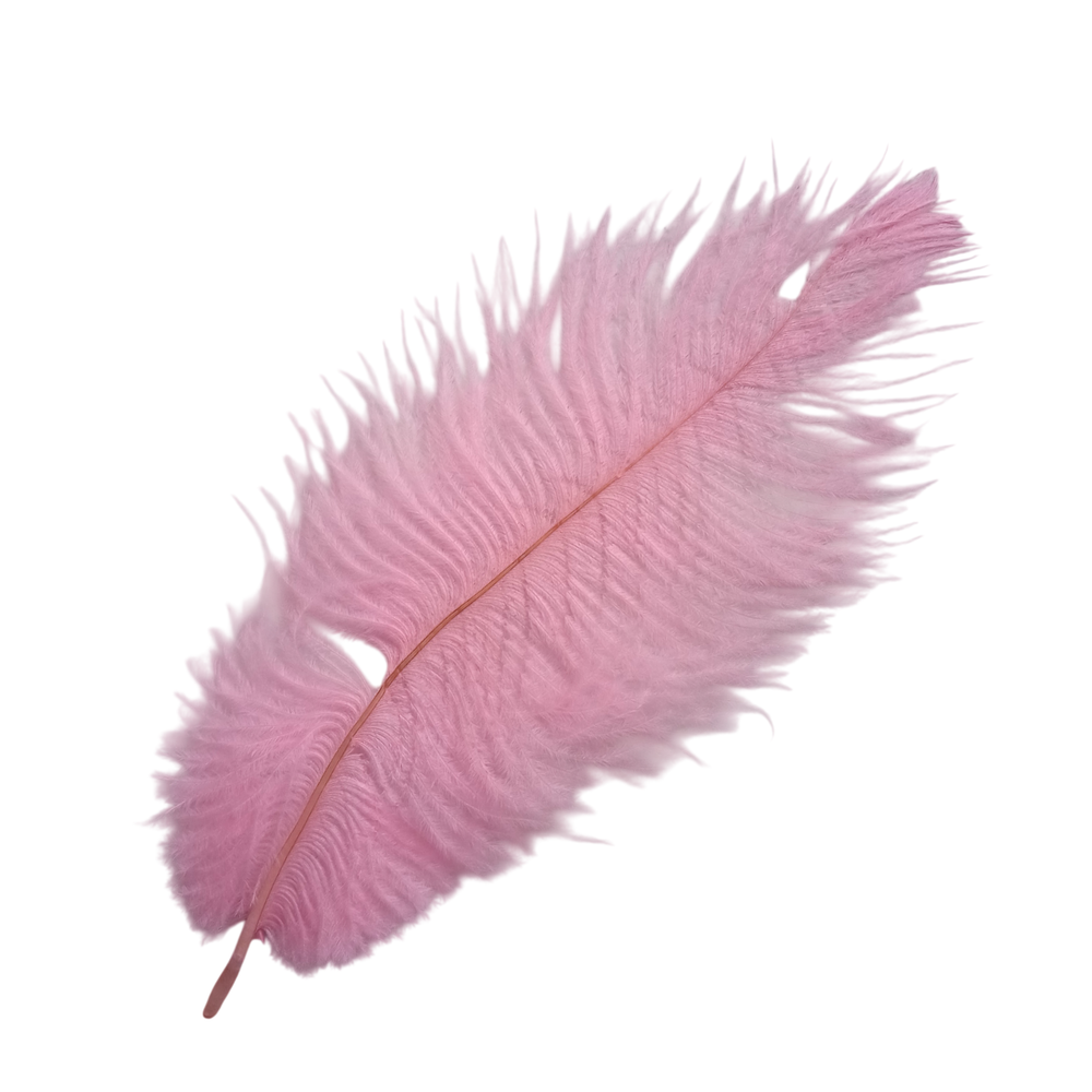 Перо страуса розовое 2 сорт 15 - 20 см.