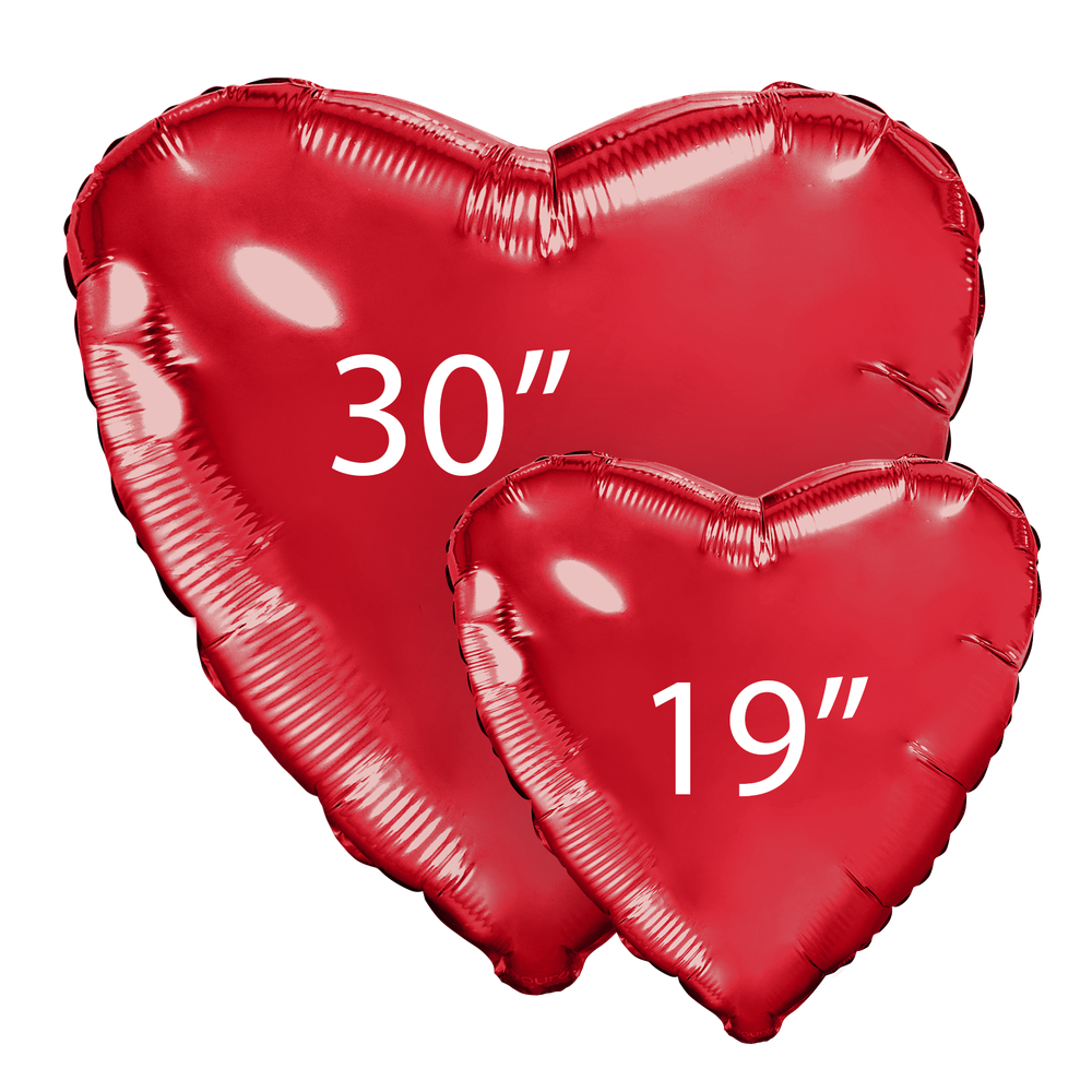 Фольгированный шар-сердце, металлик, красный, 76 см
