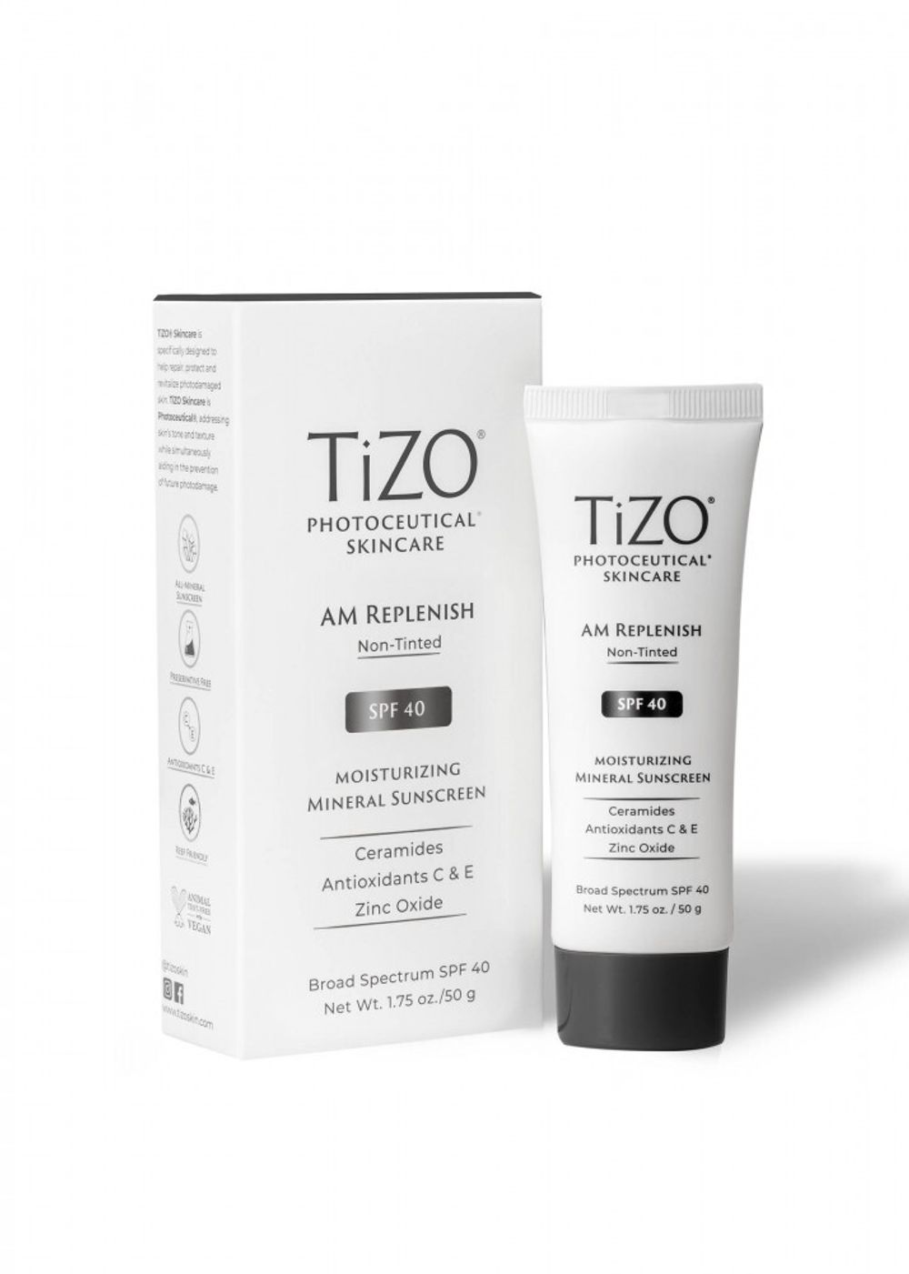 TiZO Дневной питательный крем TiZO Photoceutical AM Replenish SPF-40 Non-Tinted (без тона) 50 мл