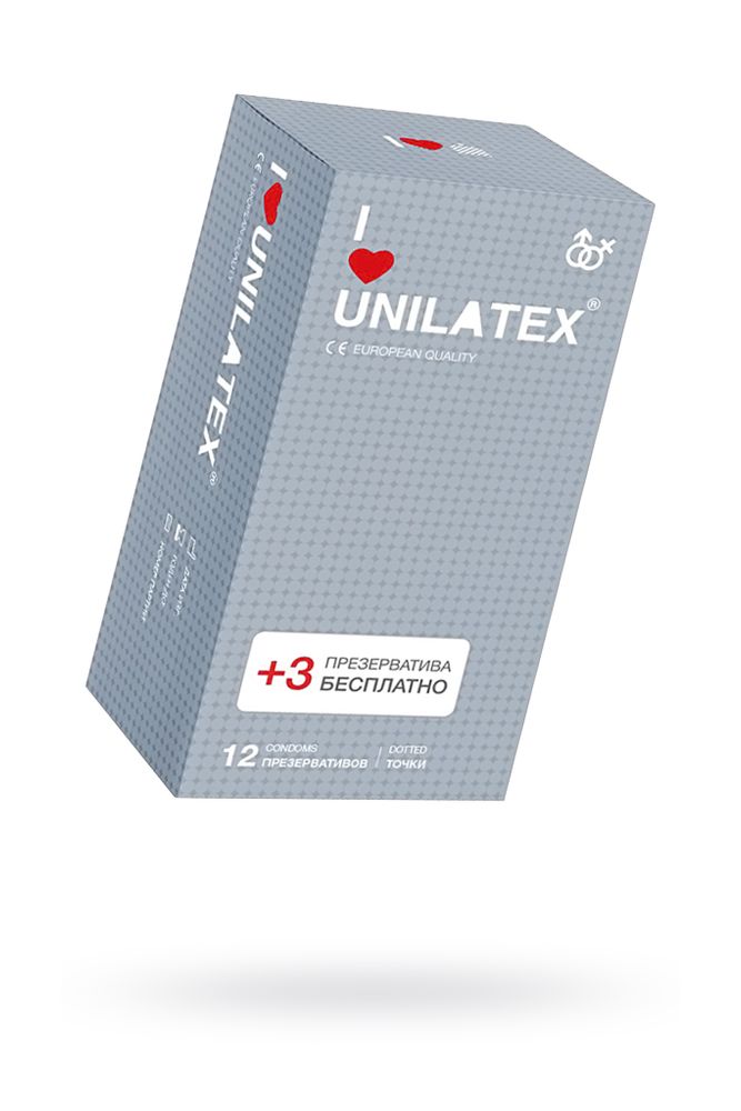 Презервативы Unilatex Dotted с точками, 15 шт