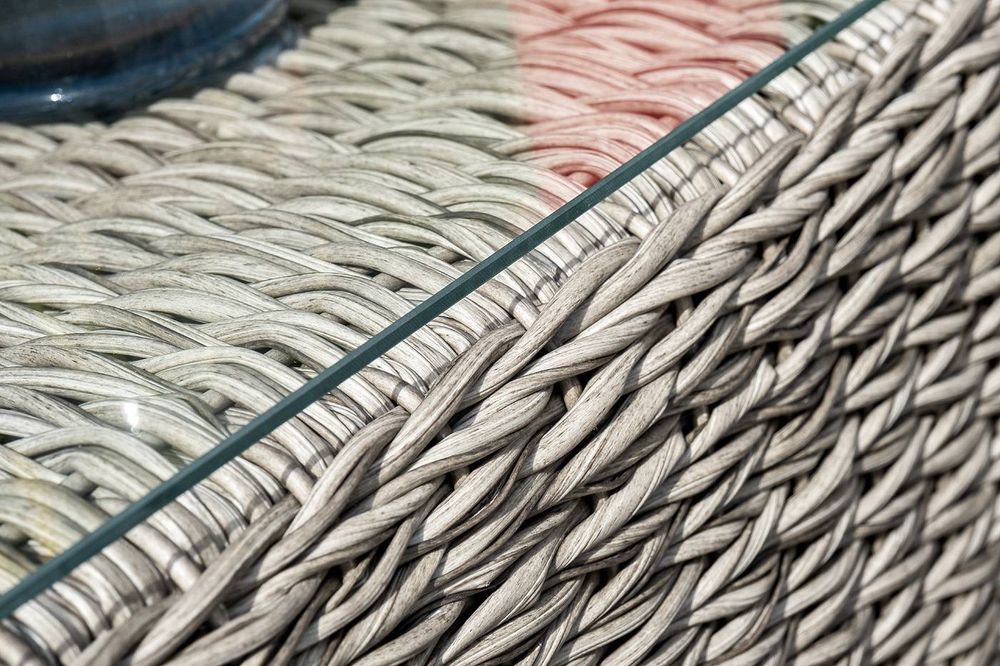 "Лунго" журнальный столик плетеный (гиацинт), цвет серый